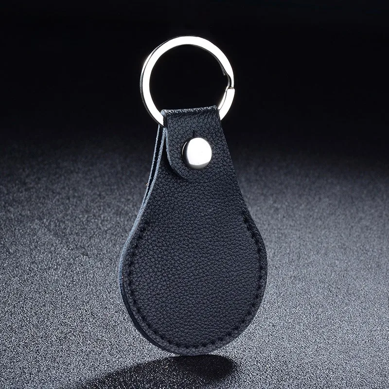 Vintage PU Leather Keychain Protective Case Door Lock Access Control Tags Card Bag Key Tag Ring 1PC
