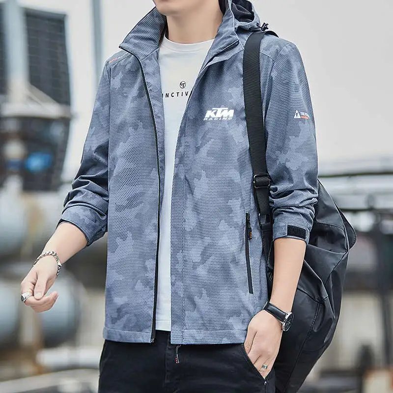 Nouvelle veste de sprint pour hommes en plein air veste mince décontractée veste pour hommes printemps et automne haut à capuche style masculin_voghion.com