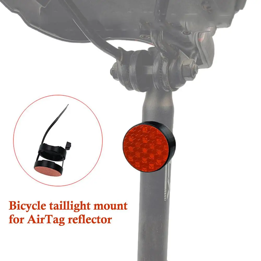 Bicycle Reflective Taillights Hidden Mount for Airtag Holder Case Bike Seatpost Reflector Mount for MTB Road Bike Scooter E2A1