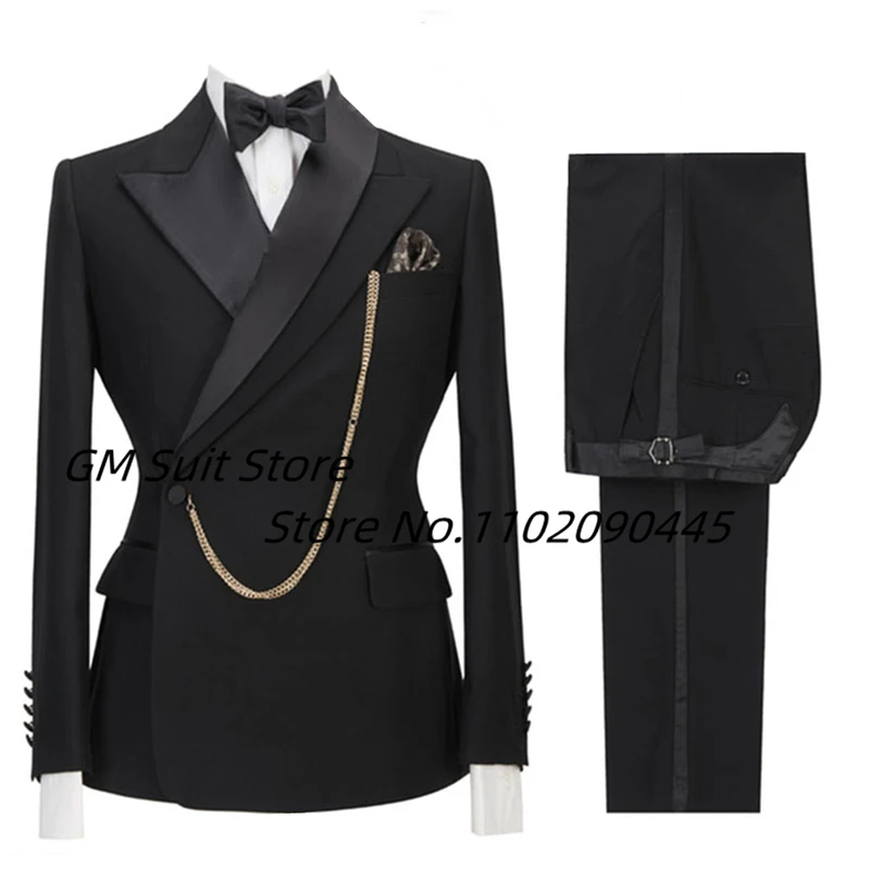 Men 2 Pieces Set Formal Slim Fit Prom Tuxedo Groom Wedding Blazers High