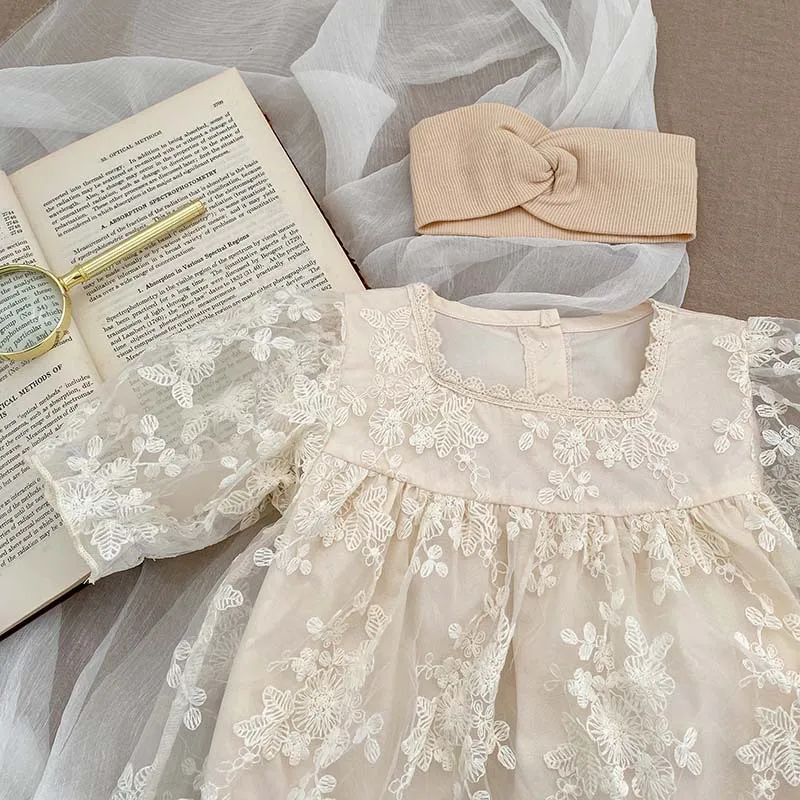 2024 Summer Newborn Baby Girl Clothes Embroidered GIrl's Skirt Romper Puff  Sleeve Princess Climbing Dress Clothing for 0-2Y - AliExpress 1501