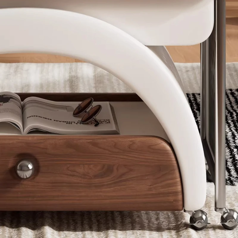 Tavolino Basso da Salone, Tavolino Laterale per Hotel Stile Nordico con Cassetto, Tavolino Regolabile con Contenitore, Tavolo da Terra Sollevabile ed Estensibile, Arredamento Funky - immagine 5