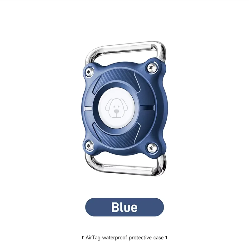 Waterproof Airtag Case for Dog Collars with Removable Metal Loop