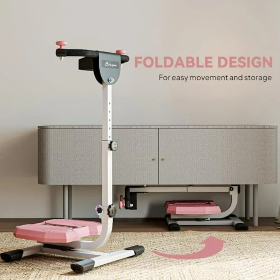 Foldable Ab Twister Board for Waist Trimming with Screen Showing Time, Calories, Ab Workout Equipment for Women and Men, Core Fi