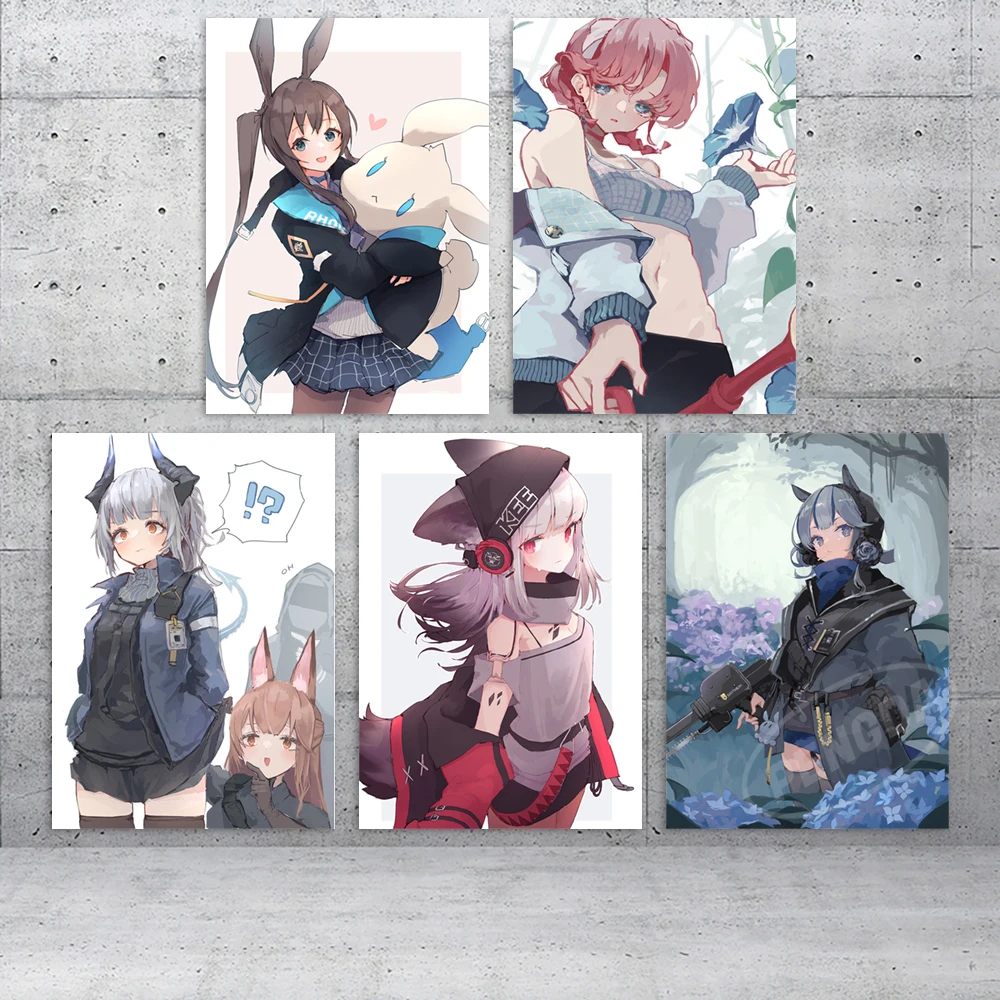 

Home Decoration Arknights Canvas Game Wall Amiya Art Mudrock Painting Frostleaf Pictures Vigna Printing Poster For Living Room
