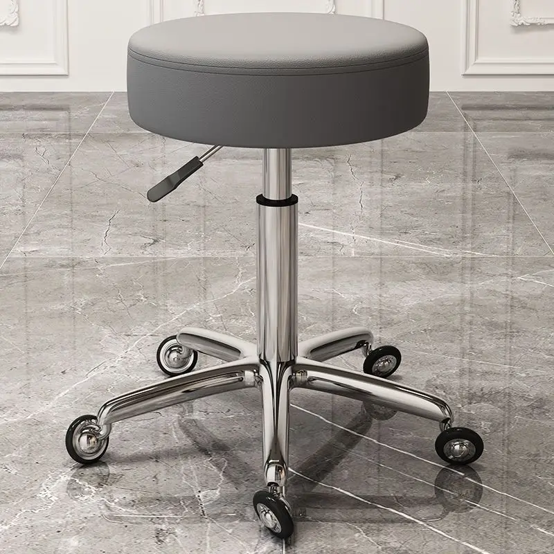 Salon Swivel Stool Adjustable Height Rolling Chair Round Technician Hairdressing Manicure Barber Chair Professional Use Style