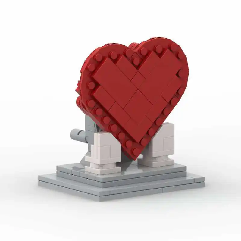 심장 Moc 빌딩 블록 장식 소년과 소녀를위한 작은 입자 모델 장난감 선물