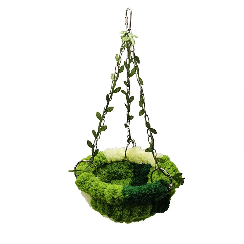 bird house bird cage bird nest Parrot Bird Hanging Bed Phoenix Tiger Skin Peony Special Rest and Play Bird Nest Metal Plush Hanging Bed