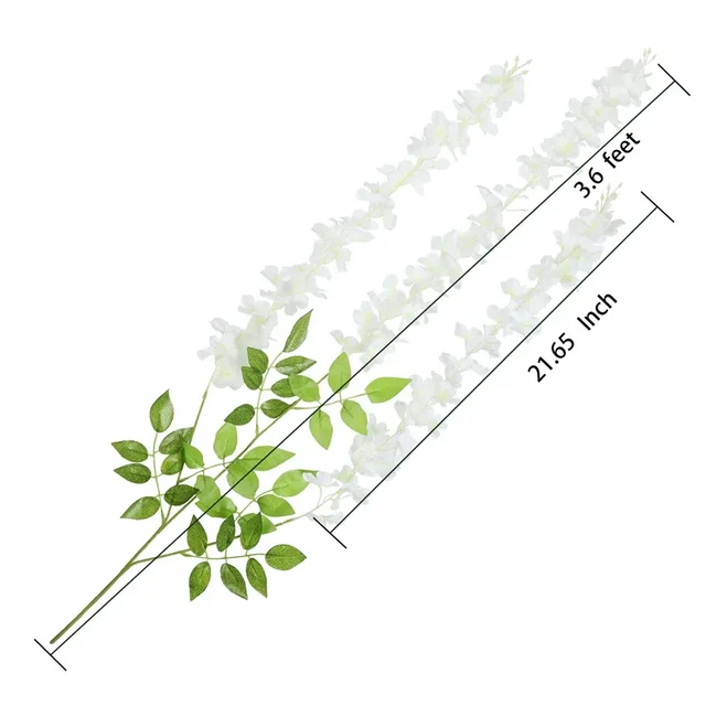 12PC/lot Artificial Wisteria Hanging Flower Garland Wedding Party Decoration Wall Arch DIY Wreath Home Garden Decor Fake Flowers 5