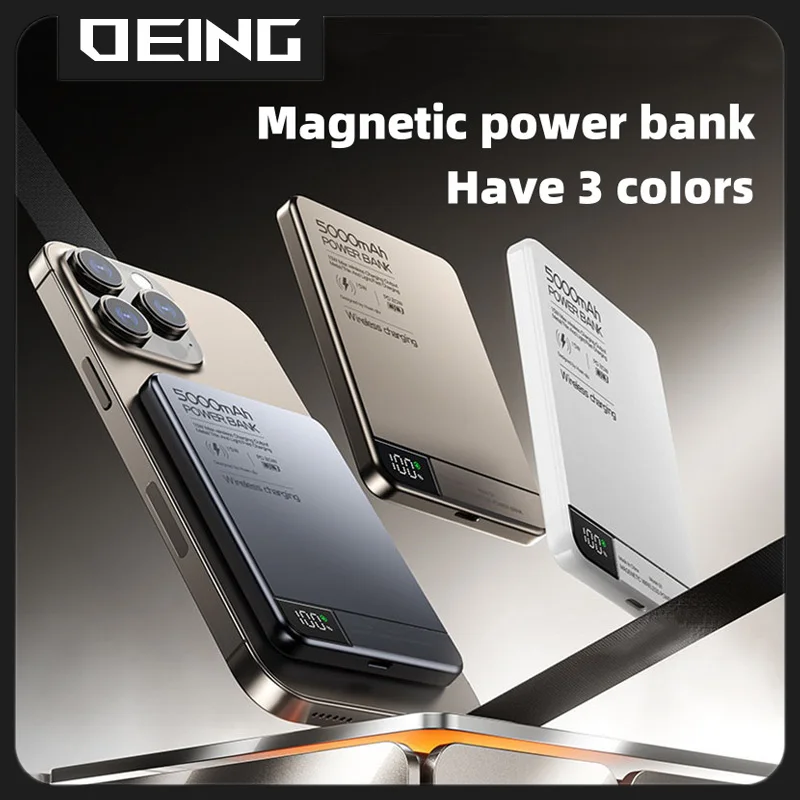 High Quality Alloy Power Bank 10000mAh PD20W Fast Charger Macsafe Powerbank Magnetic Wireless Charger For iPhone Xiaomi Samsung 6