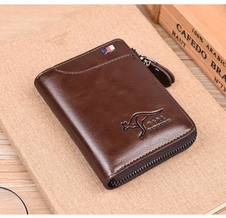 Men's Short Wallet PU Leather Purse Retro Multi Card Pocket Moneybag Billfold Anti Card Swiping Drop Shipping