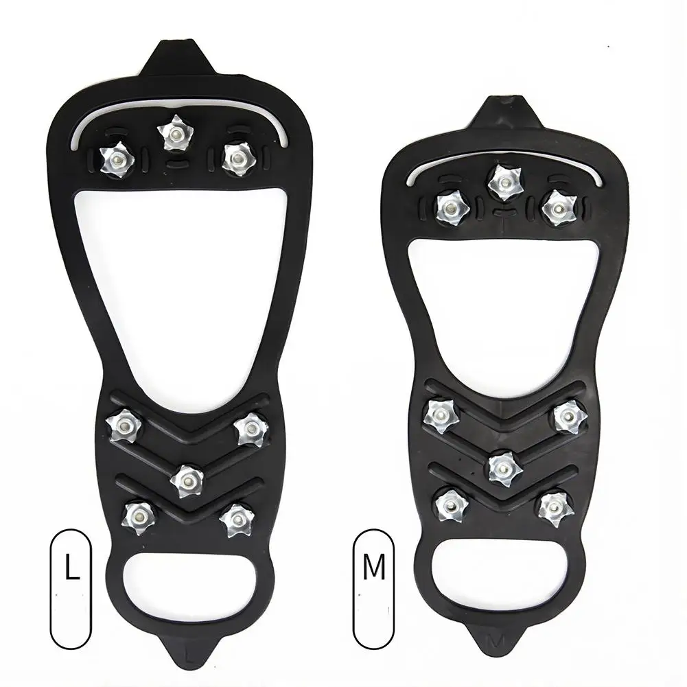 8-Tooth Ice Gripper Spikes for Shoes Anti-Slip Crampons for Winter Outdoor Hiking Mountain Climbing on Ice Snow