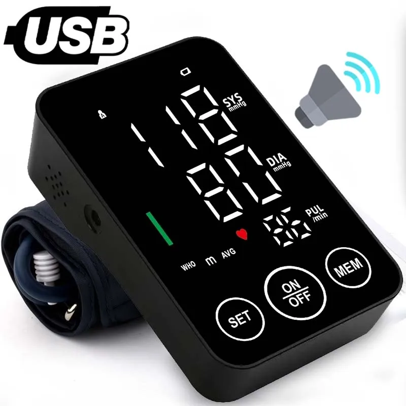 LED Blood Pressure Monitor Big Screen Broadcast Tonometer Digital Arm Tonometer Sphygmomanometer BP Monitor Health Care blood pressure monitor blood pressure meter
