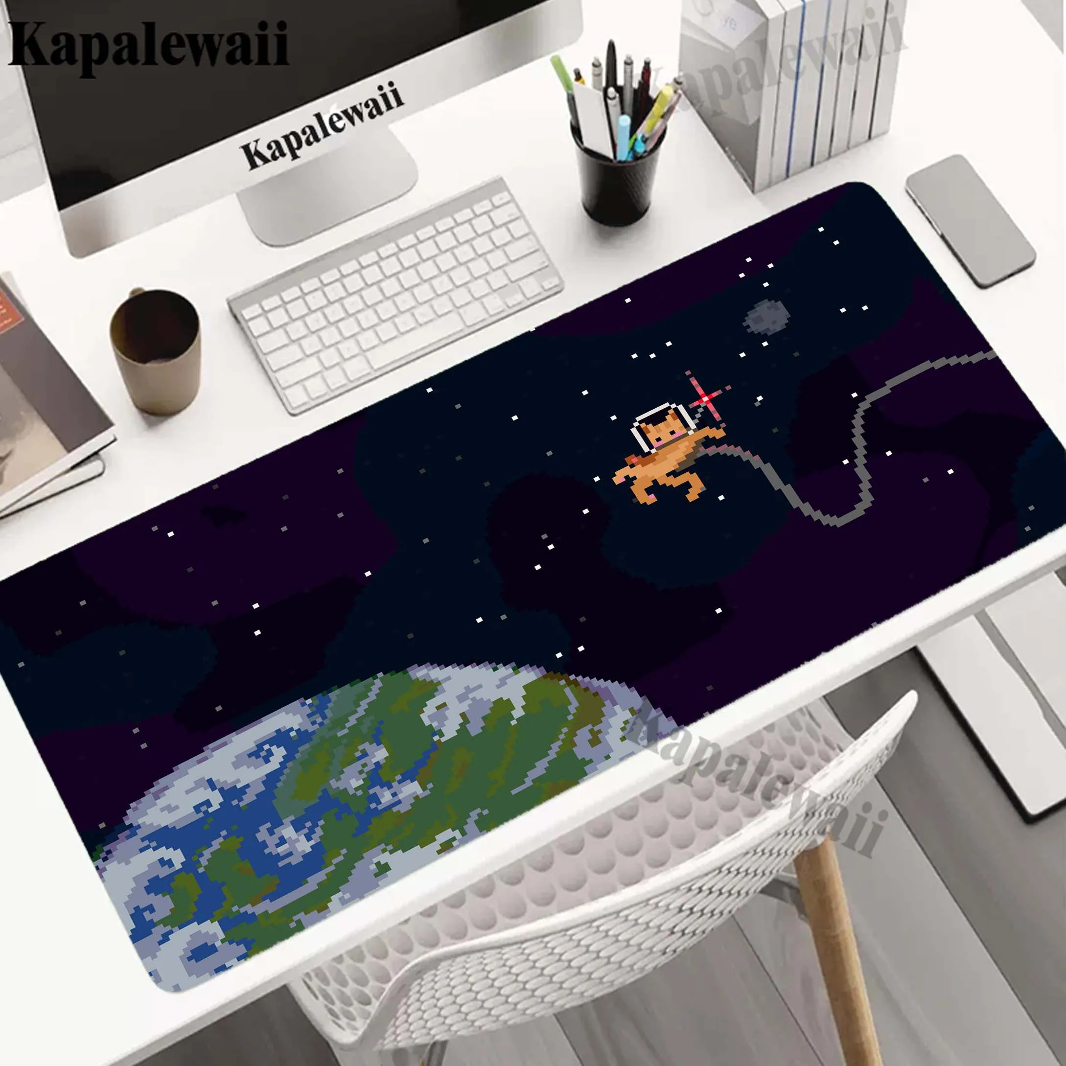 

Pixel Art Large Mouse Pad Pc Gamer Mousepad HD Print Gaming Keyboard Pads XXXL Table Carpet Rubber Desk Mat Starry Cat Mause Pad