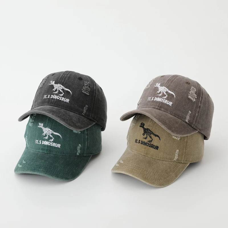 Children 's Sports Hats School Baby Boys Baseball 2025 Summer Embroidered Dinosaurs Outdoor Kids Caps for 2-8Years Adjustable