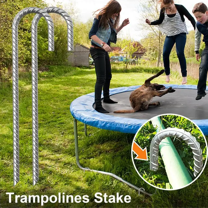 Paletti per cemento armato galvanizzati resistenti con filettati, tasselli di ancoraggio a terra per il fissaggio di tubi dell'acqua, argento, 30.5 cm