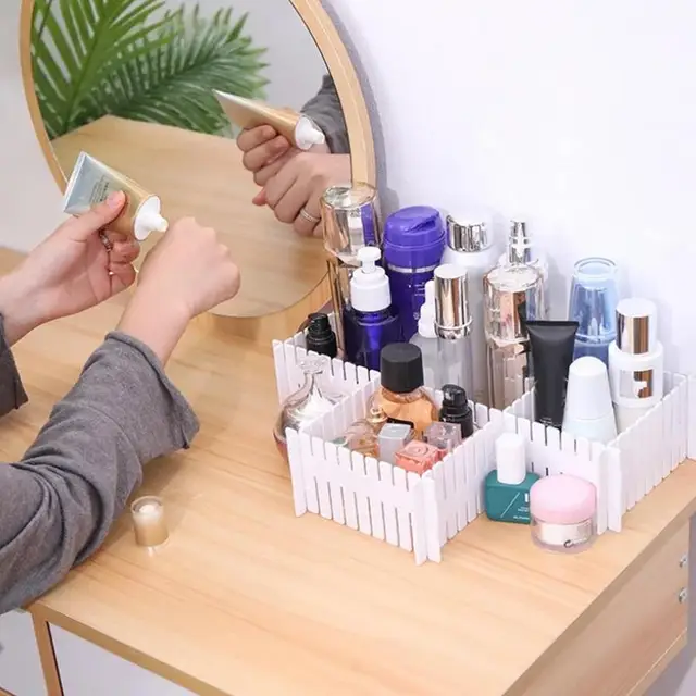 4 db Mélyen Állítható És Csatlakoztatható Szekrény Elválasztó Fiók Diy Szervezők Fürdőszoba Hálószoba Ruházat Tárolására - Image 5