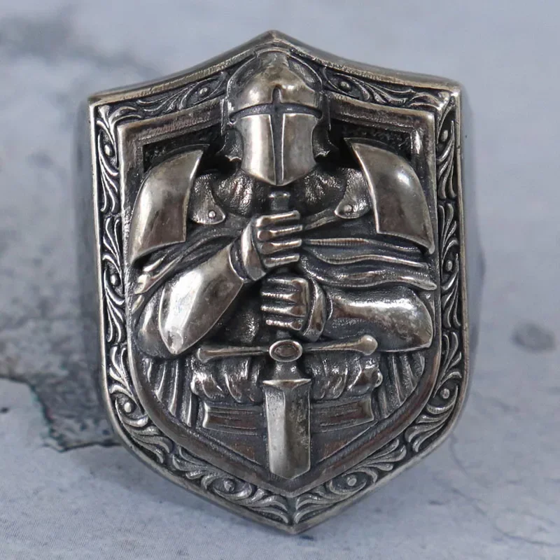 

23g Big Fantastic Western Medieval Knight Mens Rings Real 925 Solid Sterling Silver Rings Many Sizes 8-12