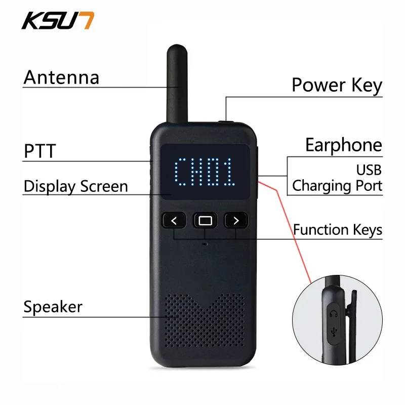 WLN KD-C70pro Mini Walkie Talkie Auto Scan CTCSS DCS Hidden Display Two Way CB Ham Hotel Restaurant Radio Communication 2