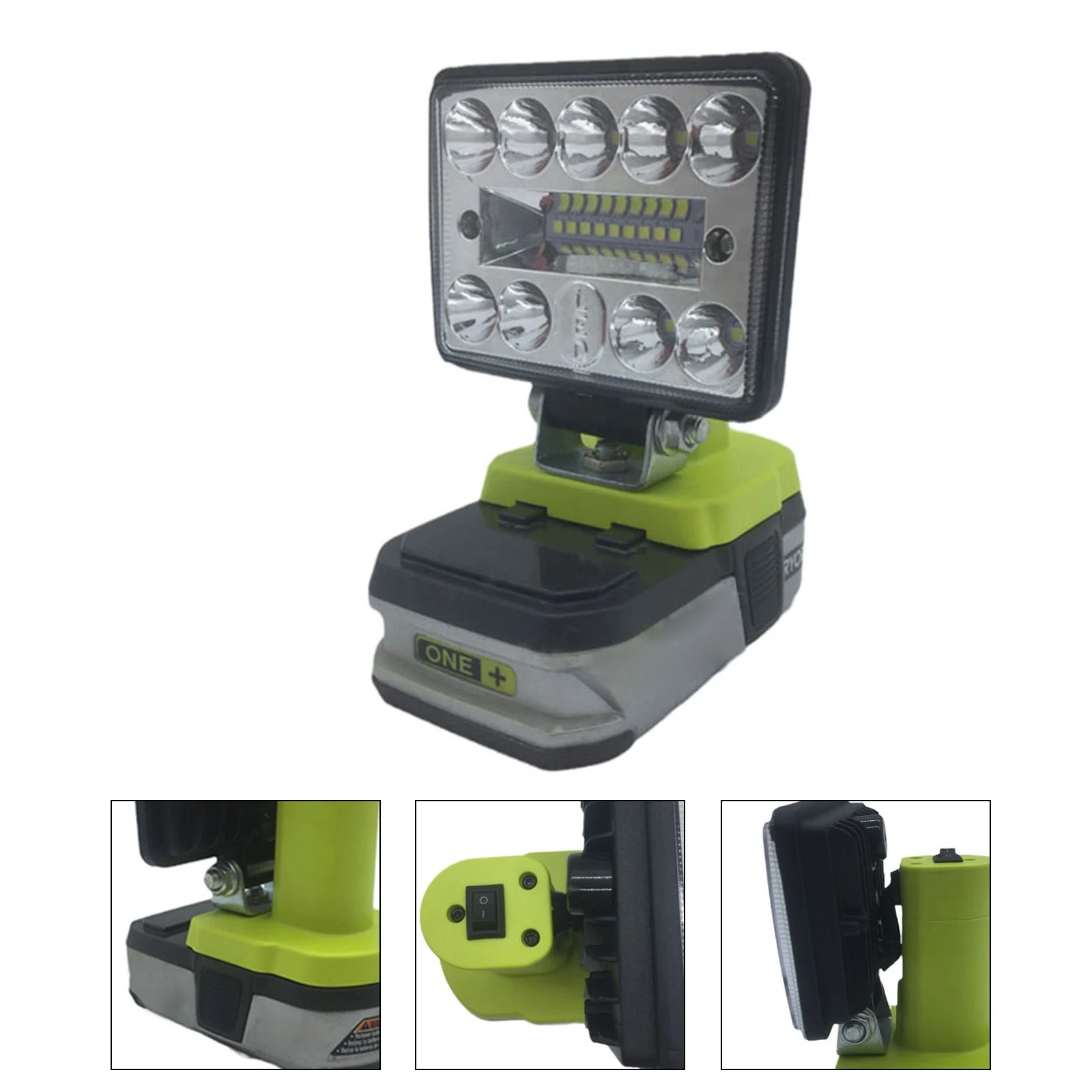 High Power Led Flashlight Work Light Portable Spotlight Torch For Ryobi 18v Liion Battery