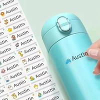 200pcs Custom Name Stickers Tag Personalized Waterproof Kawaii Label For Children School Stationery Bottle Transparent Glitter 2