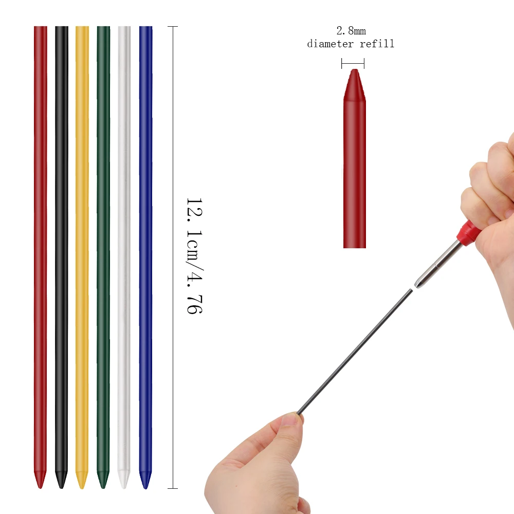 1박스 2.8mm 목공용 연필 교체용 심 세트(연필깎이 및 지우개 포함), 목공용 연필에 적합