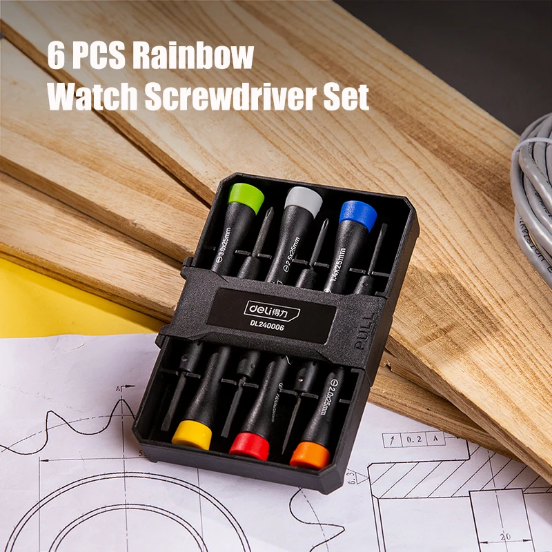 Screwdriver Set Precision Repair Tool Kit with 6 Different Size Slotted and Philips Screwdrivers for Eyeglass Jewelry Watch - 2