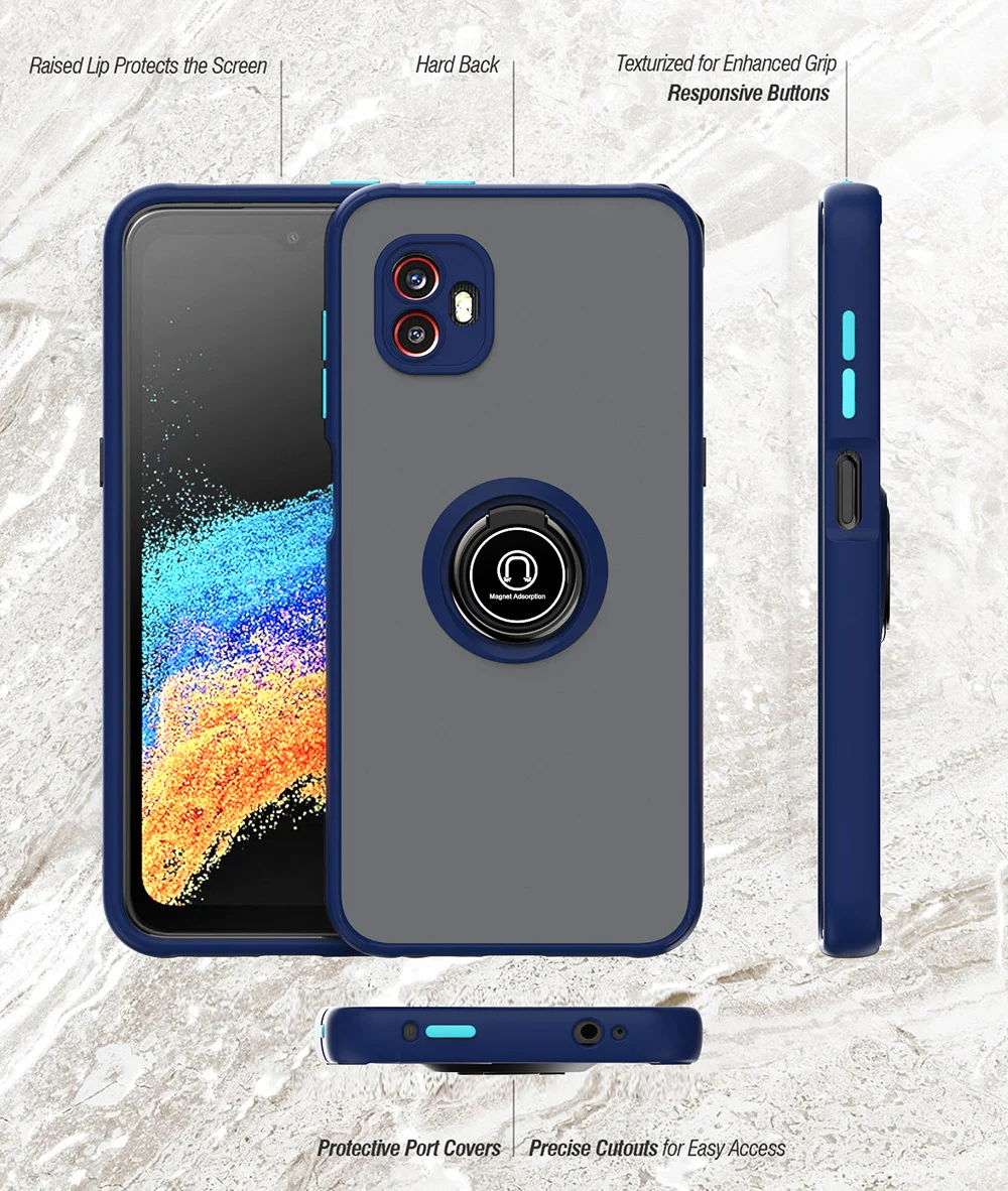 KEYSION Funda mate de moda para Samsung XCover 6 Pro Funda trasera transparente a prueba de golpes con soporte de anillo para Galaxy XCover_voghion.com