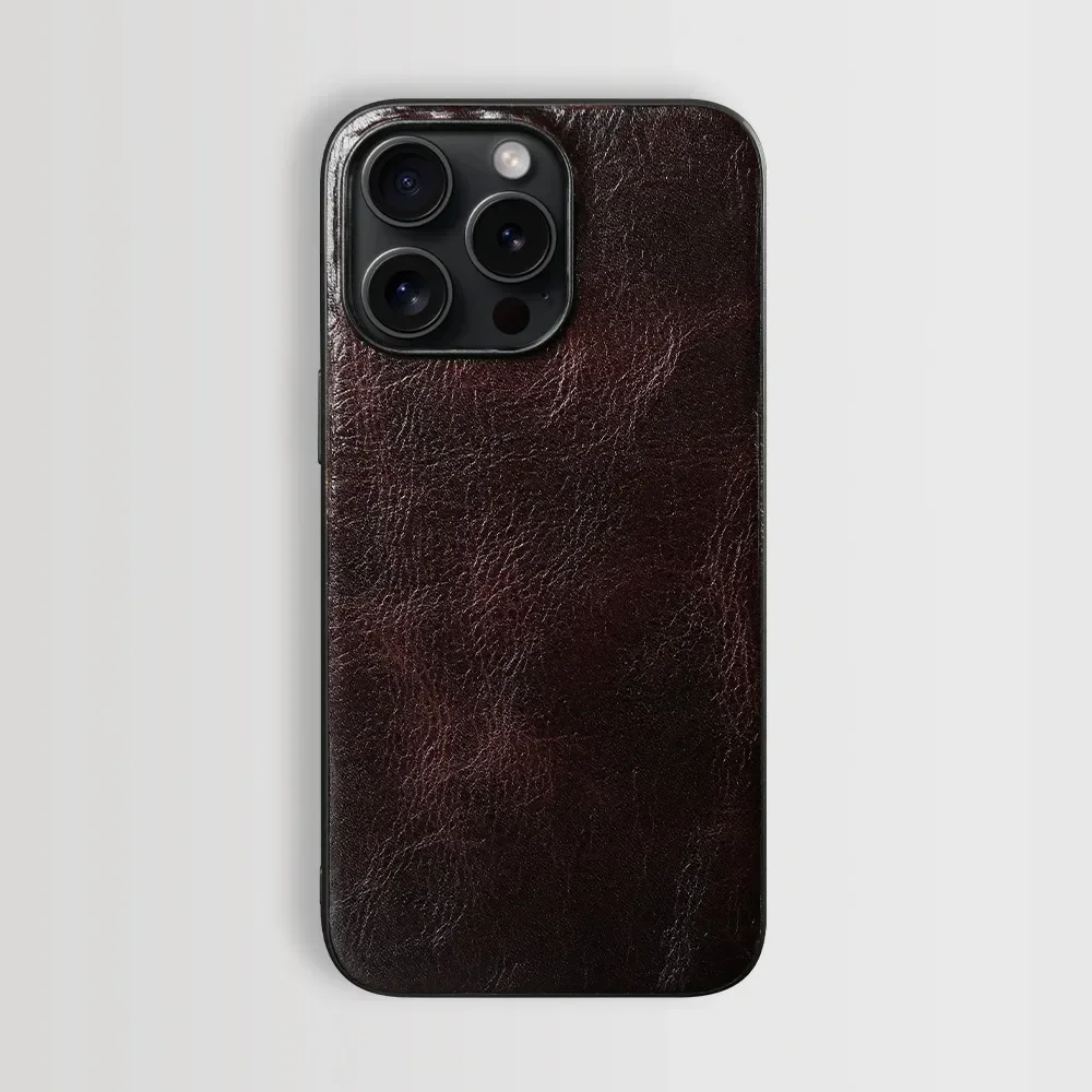 Luxury Genuine Leather Vintage Aesthetic Phone Case Cover