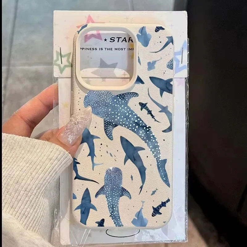Ocean Shark Whale Design Phone Case - Vibrant Marine Life Protective Cover