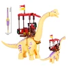 MOC Jurassic Dinosaur World Yellow Brachiosaurus Seat Set Brick Dinosaur Park Character Toy Children's Gift 1