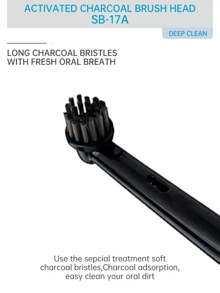 4/8/12/16 Pcs Bamboo Charcoal Bristles Replacement  Brush Heads For Oral B Electric Toothbrush Efficient Tooth Cleaning SB-17A