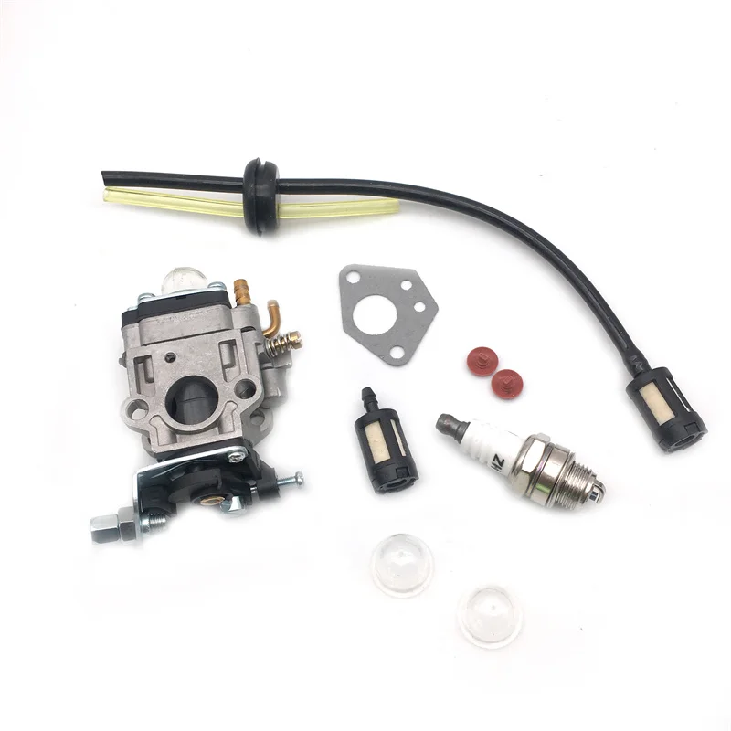 15mm Carburetor Kit For Brushcutter 43cc 49cc 52cc Brush Cutter with Seal Hose Spark Plug Petrol Filter Replacement Parts