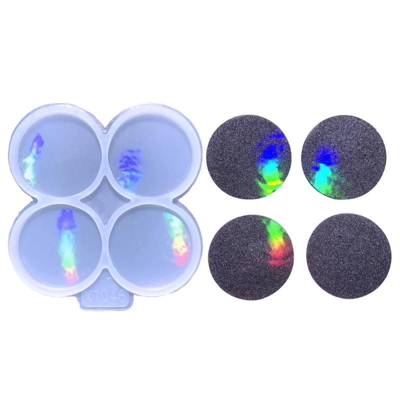 Colorful Holographic Resin Mold Phone Grip Epoxy Molds,Round Silicone Molds  for Badge Reel DIY Telephone Stands Design - AliExpress