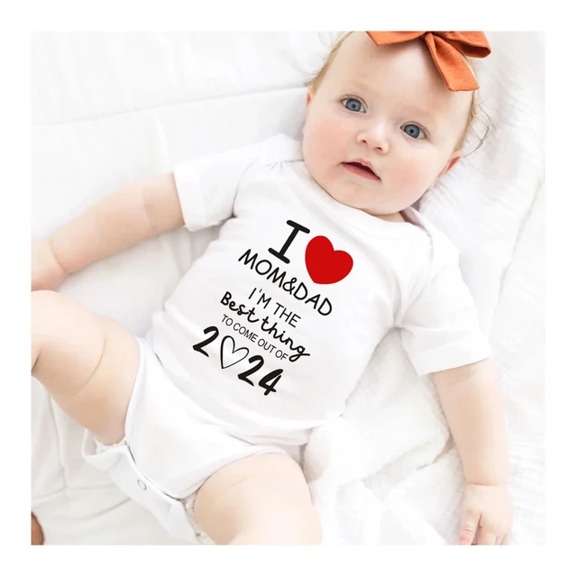 I Love Mom Dad Baby Girl Boy Clothes Cotton Newborn Romper I'm The