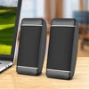 2 Pieces Wired Computer Speakers USB + AUX Mini PC Speaker for Laptop Desktop Phone 5W Audio Multimedia Loudspeaker 1