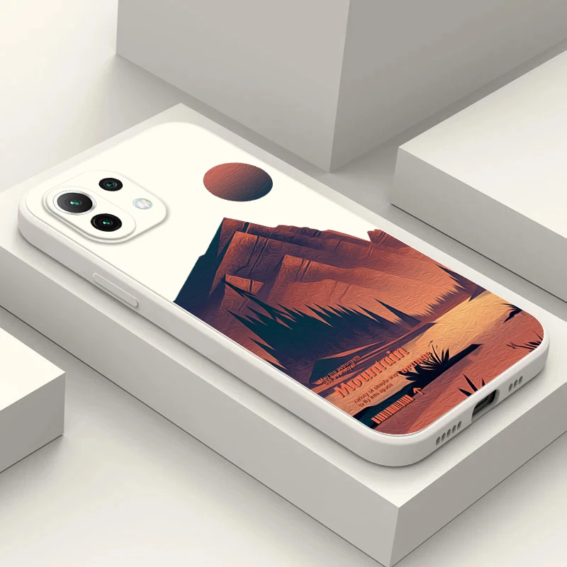 Custodia Per Telefono Per Xiaomi Mi 13 12 Lite 12X 12S Pro Poco F3 F4 Gt X2 X3 X4 M3 M4 Pro M5S 4G 5G Cover In Silicone Mountain Orange