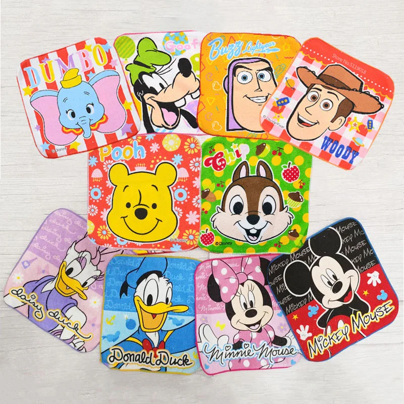 

Хлопковое полотенце для рук, мультяшное мягкое полотенце для умывания рук Диснея, Микки Маус, для взрослых, мальчиков и девочек, подарок для детей 20x20 см