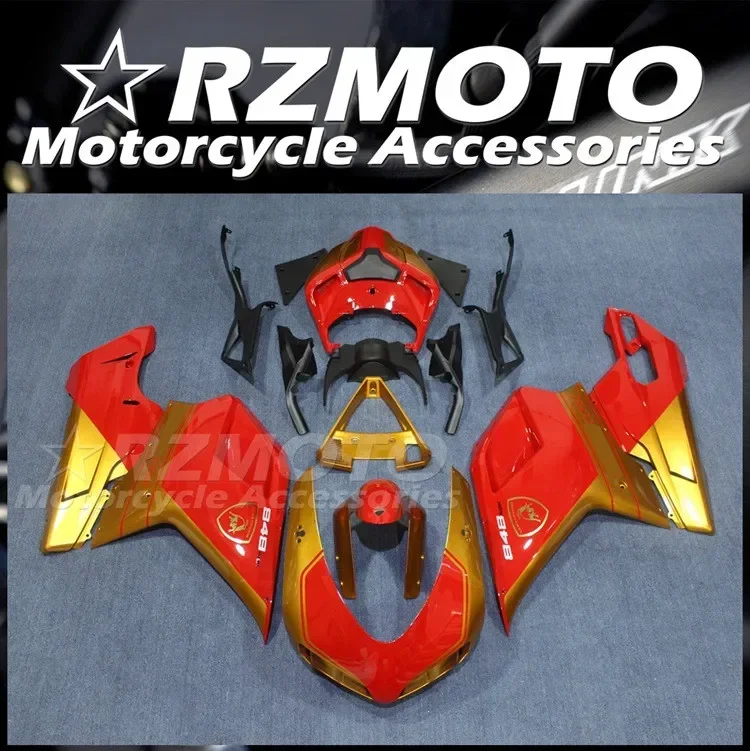 

New ABS Fairings Kit Fit for Ducati 848 1098 1198 Evo 2007 2008 2009 2010 2011 2012 2013 2014 Bodywork Set Red Golden