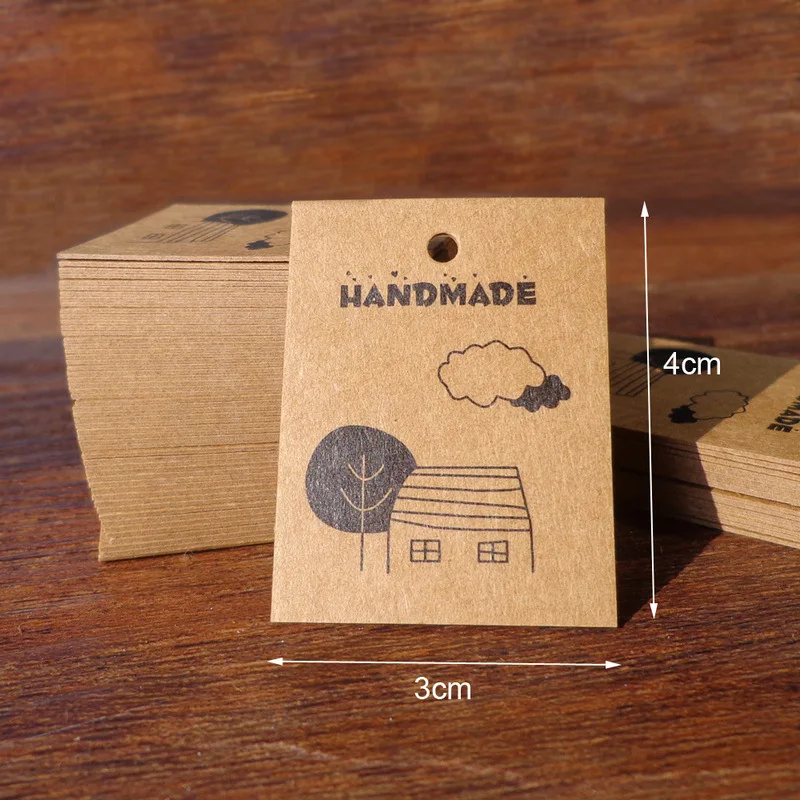 Price Tags Kraft Paper Tags Handmade Tags 100 Pcs Kraft Paper Tags Handmade Clothing Garment Shoes Bags Hang Tag Paper Cards DIY Crafts Price Labels Packaging Supplies