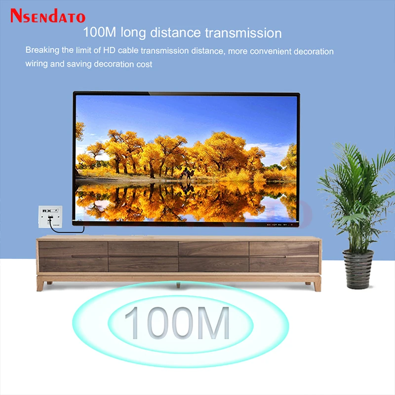 86 type wall panel H.264 HDMI Extender Over 100M Ethernet TCP/IP Cable HDMI to Ethernet Transmitter and Receiver kit For TV PC