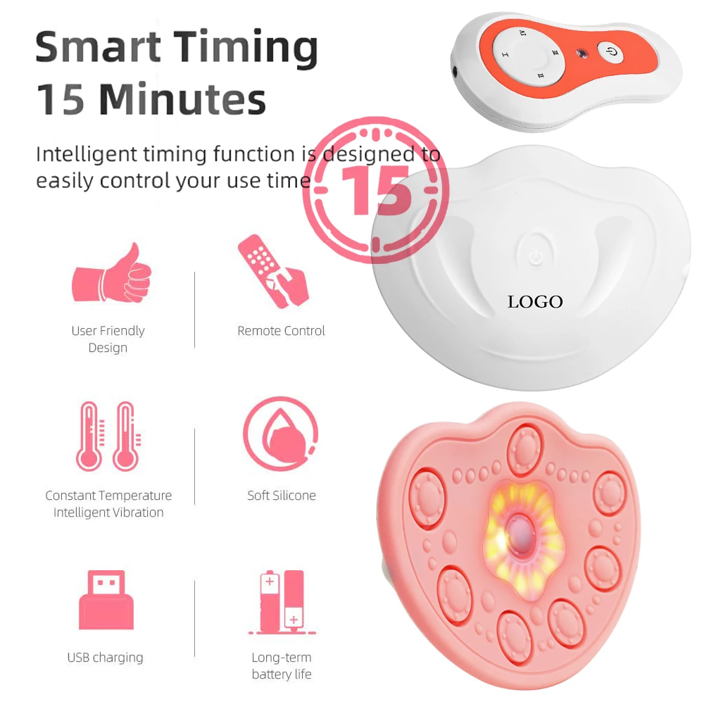 Breast Massage Pads with Hot Compress Wireless Chest Massager Breast Enhancement Instrument Red Light Massage Anti-sagging Chest 2