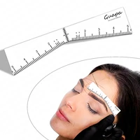 Eyebrow Position Mark Tools Microblading Brow Shape Mapping Kit with White Marker Pen and Brows Outline Design Ruler 2