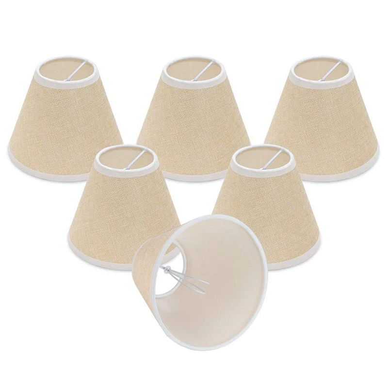 

New 6Pcs Lamp Shade Linen Fabric Lamp Cover For Chandeliers Lights Table Floor Wall Lamps Ceiling Lamp Replacement