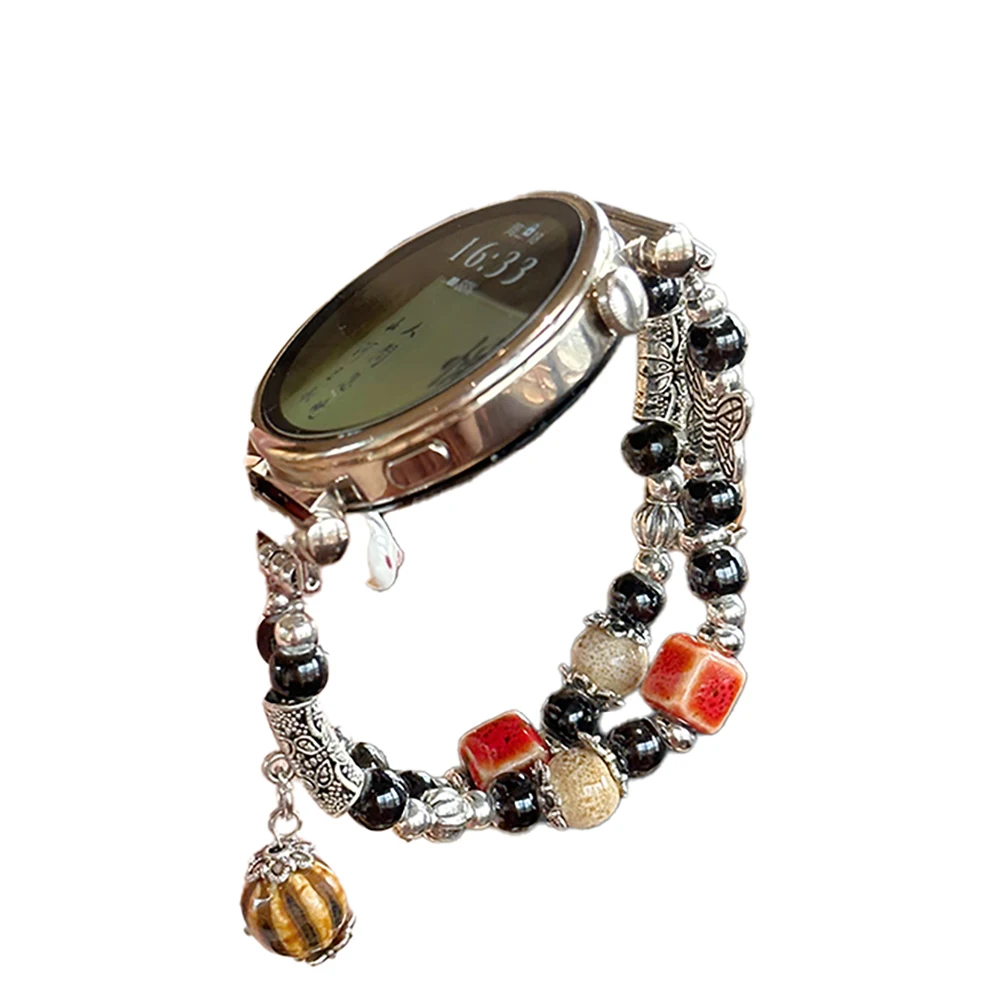 Retro Silver Butterfly Elastic Strap Beaded Wrist Bracelet