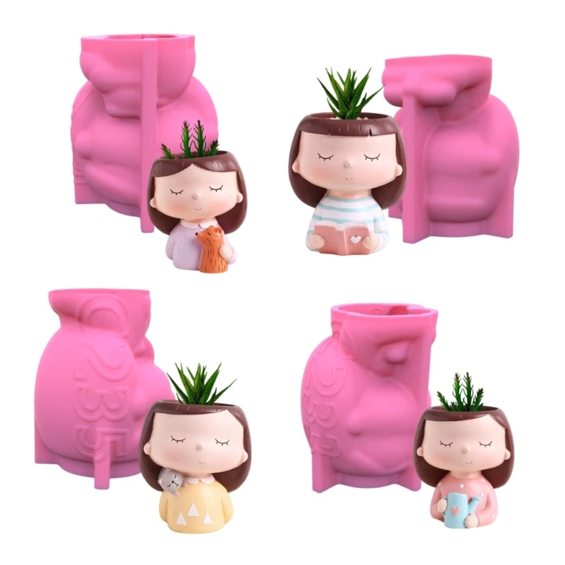 

Face Flower Pot Silicone Mold Succulent Planter Concrete Mold Pen Holder Mold