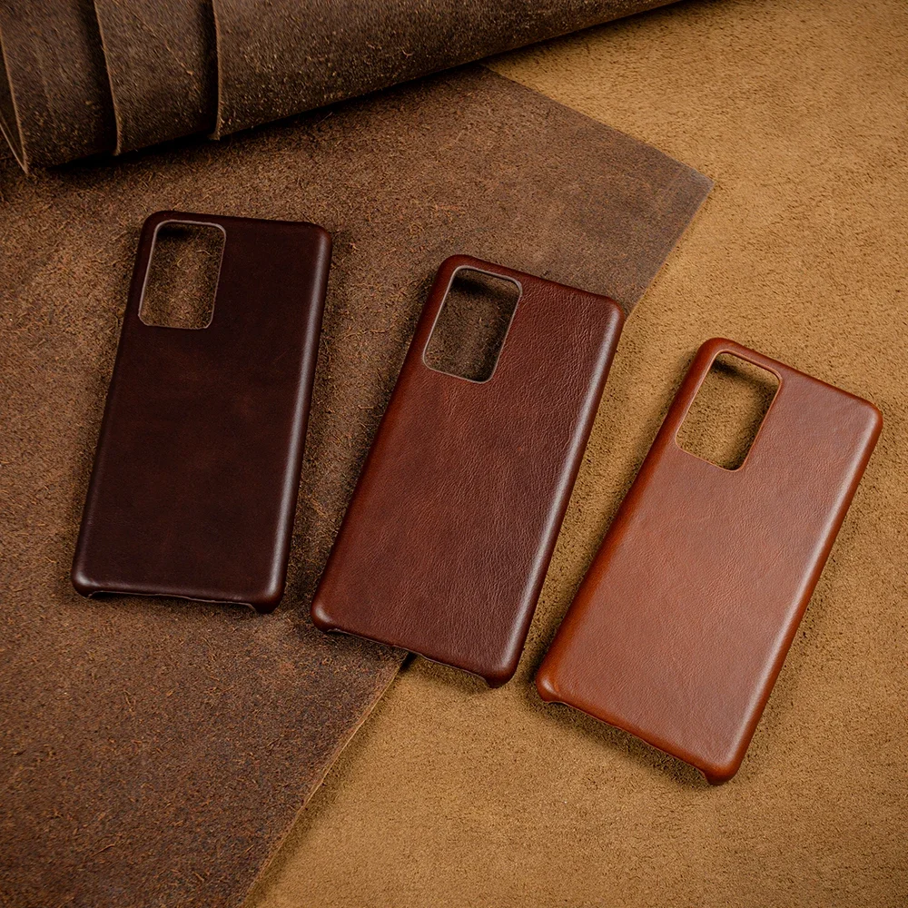 Premium Handcrafted Genuine Leather Phone Case with Elegant Oil Wax Finish