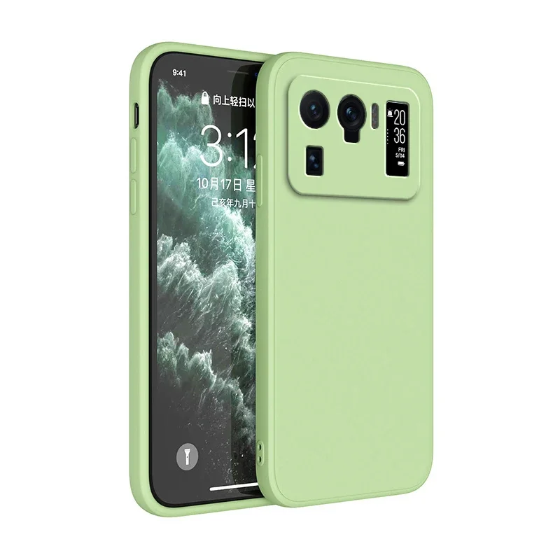 Candy Color Liquid Silicone Luxury Phone Case - Soft Protective Cover with Straight Edge Design