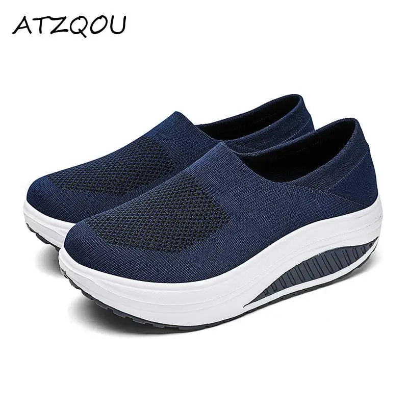 

Women Loafers Platform Sneakers Mesh Breathable Solid Color Women's Vulcanized Shoes Thick Bottom Autumn Female Shoes