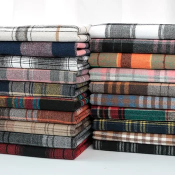 Plaid Wool Blend Fabric 1